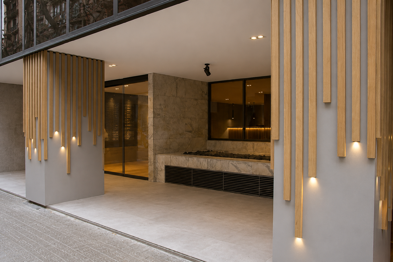 Muntaner 200 — acceso exterior